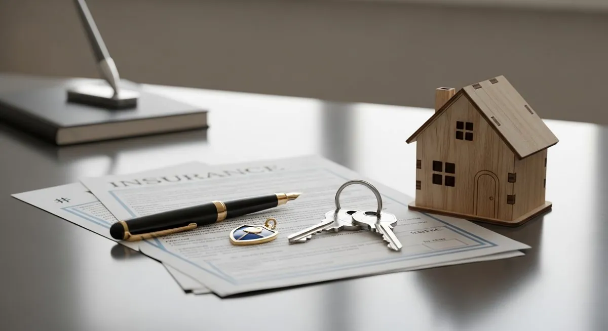 Serrurier Vendée — documents d'assurance et clé de maison sur un bureau